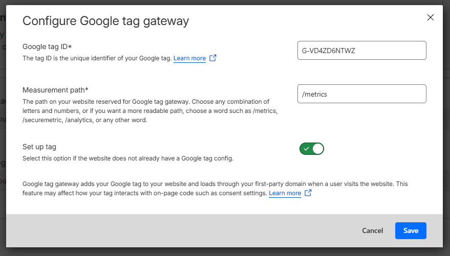 Cloudflare GTG configuration